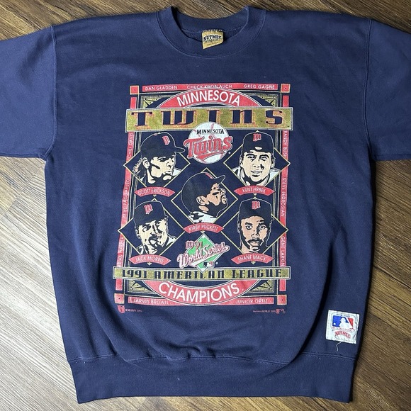 Vintage 1991 MLB Minnesota Twins ALCS Crewneck Sweatshirt Mens XL Nutmeg USA - Picture 2 of 8